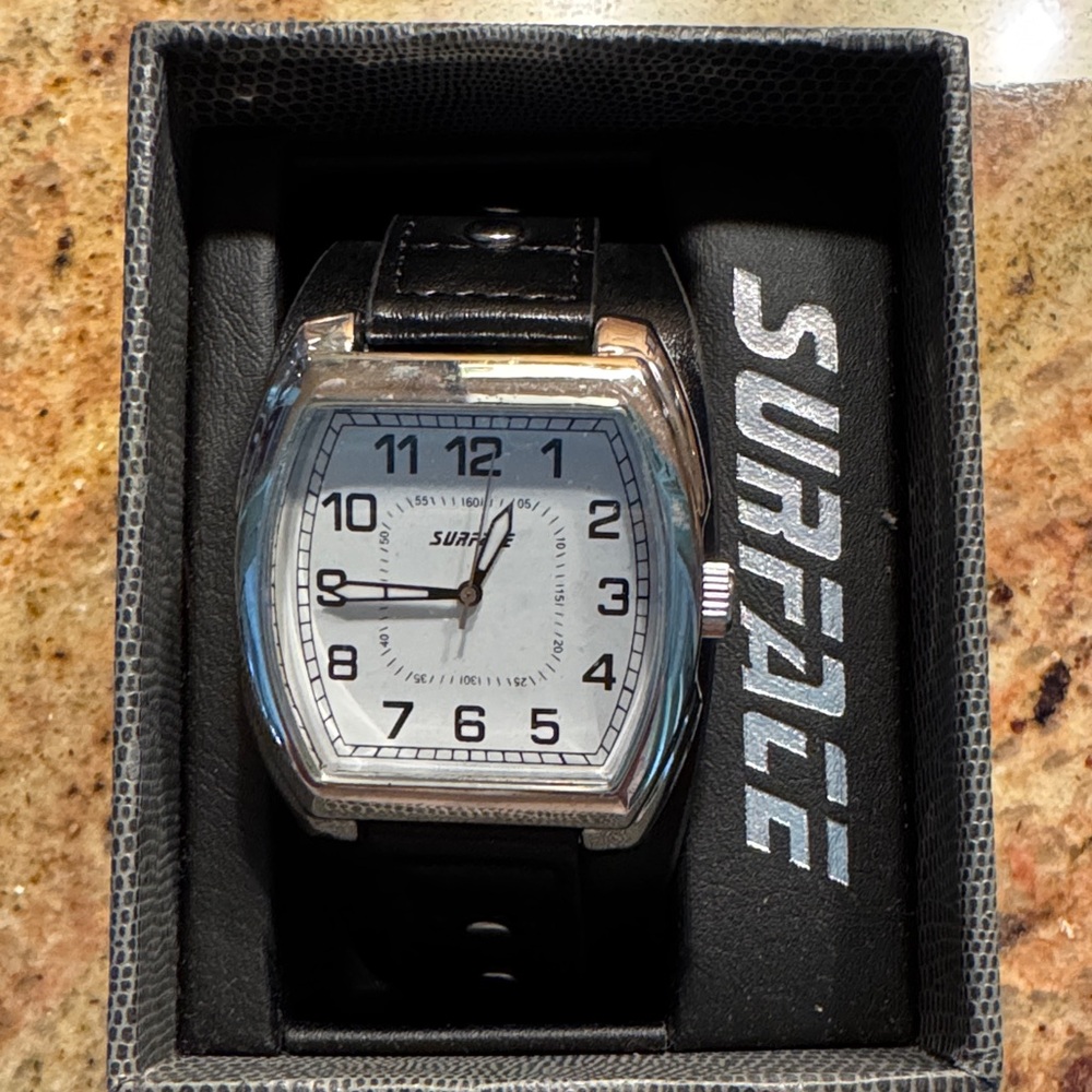 Silver and Black Men's Watch